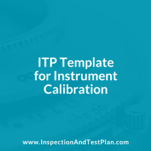 Inspection & Test Plan Template for Instrument Calibration