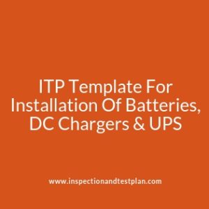 ITP Template For Batteries, DC Chargers & UPS