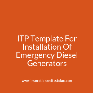 ITP Template For Emergency Diesel Generators