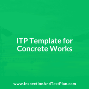 Inspection and Test Plan for Concrete Works