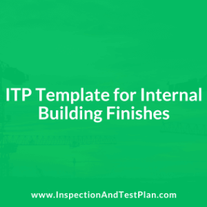 Inspection and Test Plan for Internal Building Finishes