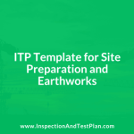 Inspection and Test Plan for Site Preparation and Earthworks