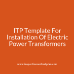 Inspection and Test Plan for Electric Power Transformers