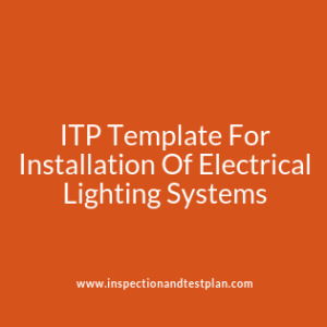 Inspection and Test Plan for Electrical Lighting Systems