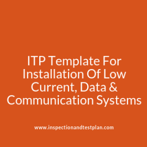 Inspection and Test Plan for Low Current, Data & Communication Systems