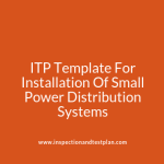 Inspection and Test Plan for Small Power Distribution Systems