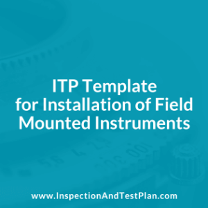 Inspection & Test Plan Template for Field Mounted Instruments