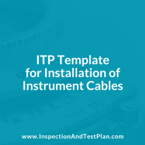 Inspection & Test Plan Template for Instrument Cables